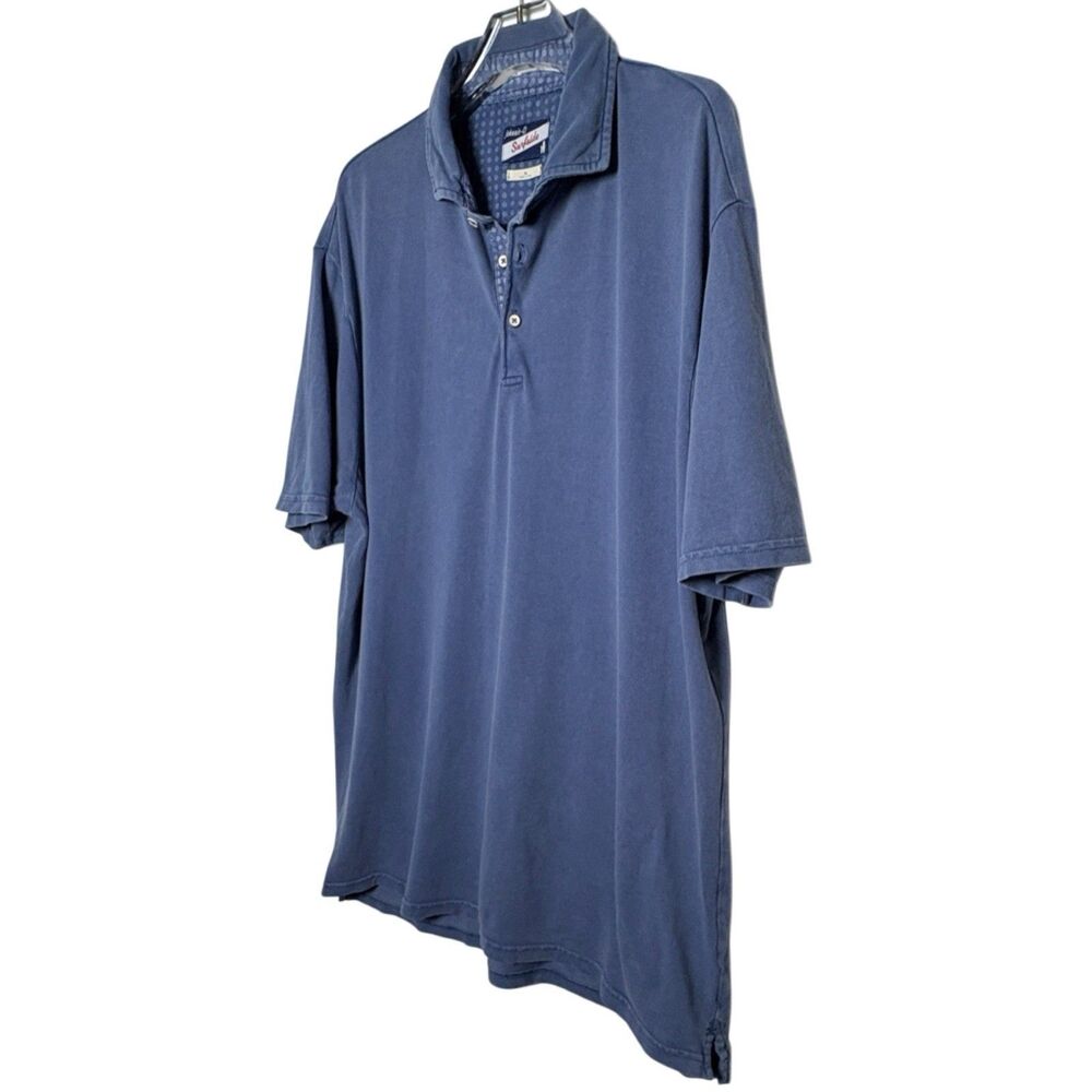 Johnnie-O Polo Blue Men's Size XL Cotton Blend 24" Underarm To Underarm 32" Long